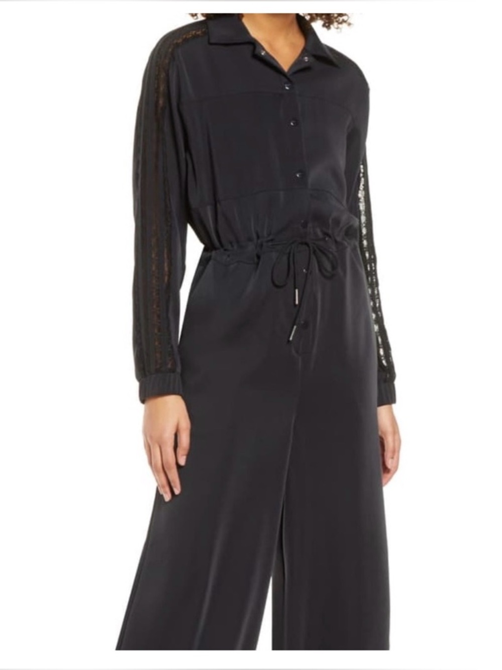 Adidas Women's Black Lace Detail Jumpsuit NWOT